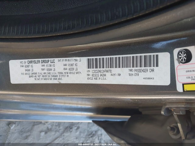 Продажа на аукционе авто 2013 Dodge Avenger Se, vin: 1C3CDZAB1DN700791, номер лота: 44865733