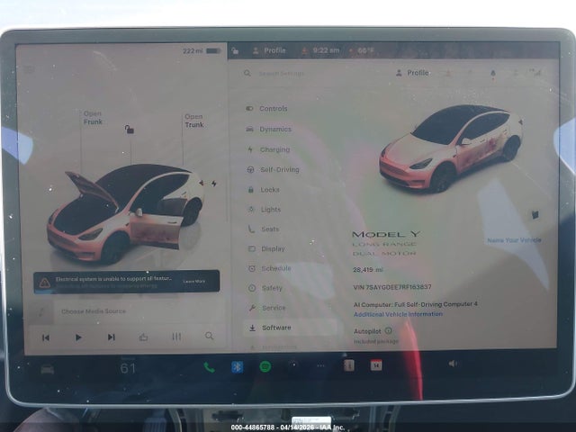 2024 Tesla Model Y Long Range Dual Motor All-wheel Drive მანქანა იყიდება აუქციონზე, vin: 7SAYGDEE7RF163837, აუქციონის ნომერი: 44865788