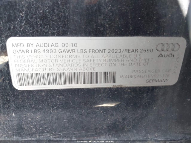 Aukcja sprzedaży 2011 Audi A6 3.2 Premium, vin: WAUEKAFB1BN025376, numer aukcji: 44865794