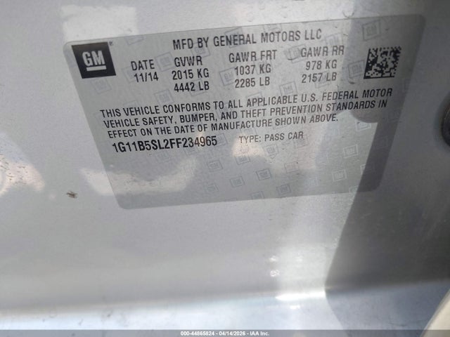 Chevrolet MALIBU LS 2015 1G11B5SL2FF234965 Image 9