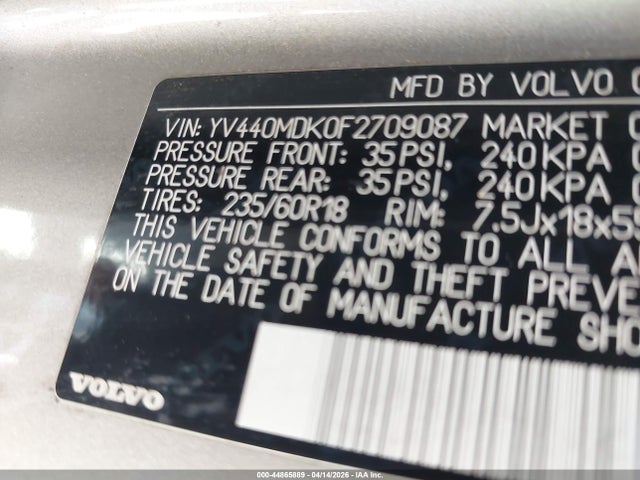 Volvo Xc60 T5 Premier 2015 YV440MDK0F2709087 Image 9