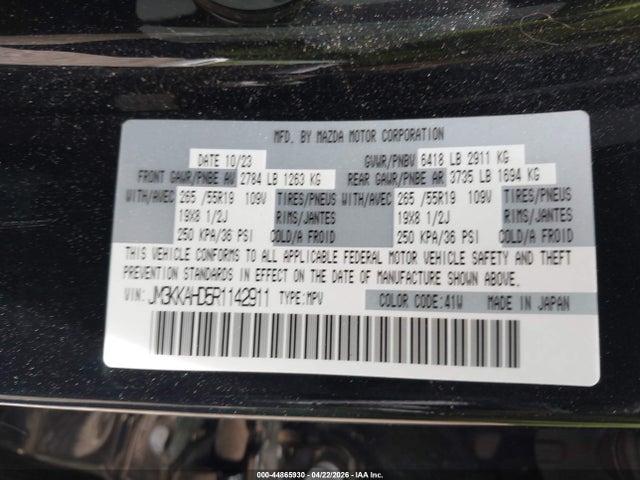 Продажа на аукционе авто 2024 Mazda Cx-90 3.3 Turbo Select, vin: JM3KKAHD5R1142911, номер лота: 44865930