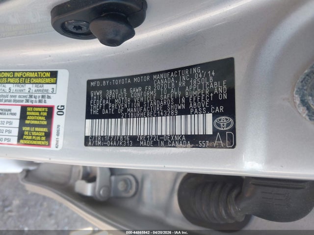 Продажа на аукционе авто 2014 Toyota Corolla Le, vin: 2T1BURHE8EC143289, номер лота: 44865942