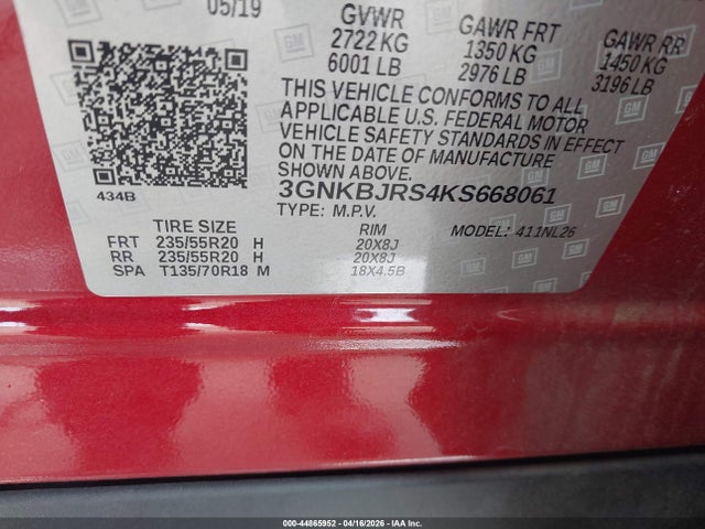 3GNKBJRS4KS668061 Chevrolet BLAZER RS