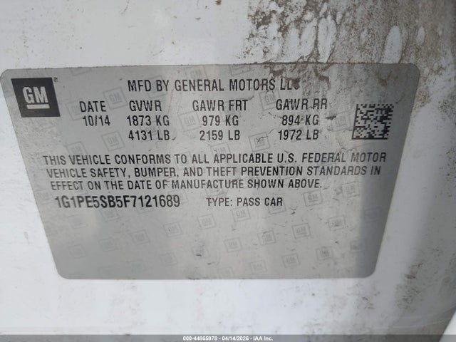 Chevrolet Cruze 2lt Auto 2015 1G1PE5SB5F7121689 Image 9