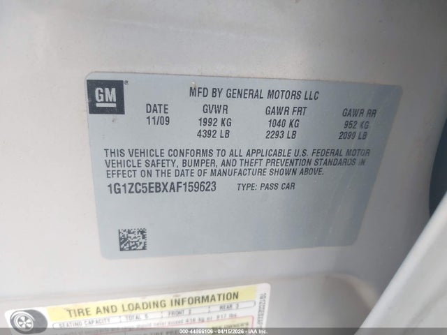 Aukcja sprzedaży 2010 Chevrolet Malibu Lt, vin: 1G1ZC5EBXAF159623, numer aukcji: 44866106