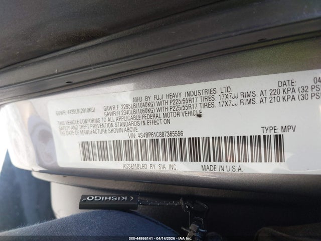Продажа на аукционе авто 2008 Subaru Outback 2.5i/2.5i L.l. Bean Edition, vin: 4S4BP61C887365556, номер лота: 44866141
