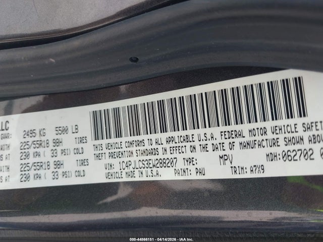 Продаж на аукціоні авто 2014 Jeep Cherokee Altitude, vin: 1C4PJLCS3EW288207, номер лоту: 44866151