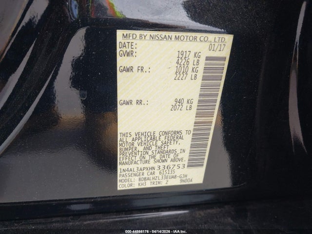 1N4AL3APXHN336753 Nissan Altima 2.5 Sr