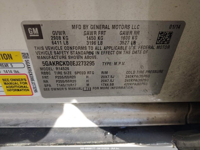 5GAKRCKD0EJ273295 Buick Enclave Premium