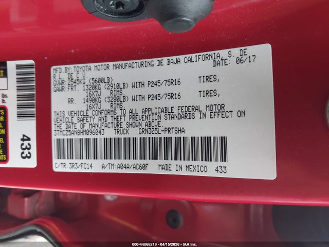 2017 TOYOTA TACOMA 3TMCZ5AN8HM096043 Photo 8