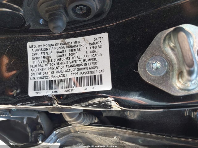 Aukcja sprzedaży 2017 Honda Civic Lx, vin: 2HGFC2F59HH560821, numer aukcji: 44866220