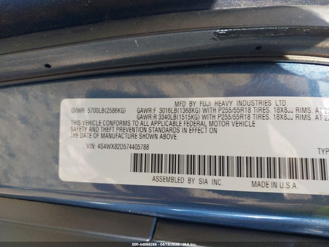 Продажа на аукционе авто 2007 Subaru B9 Tribeca Limited 5-passenger, vin: 4S4WX82D574405788, номер лота: 44866266