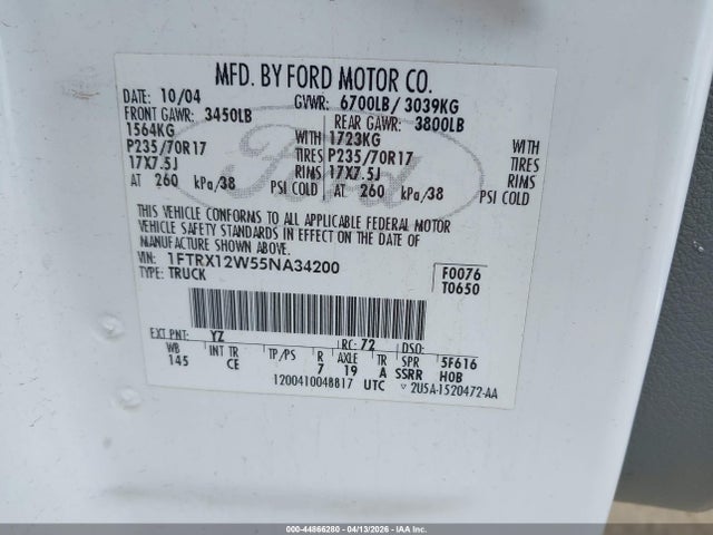 2005 FORD F-150 1FTRX12W55NA34200 Photo 8