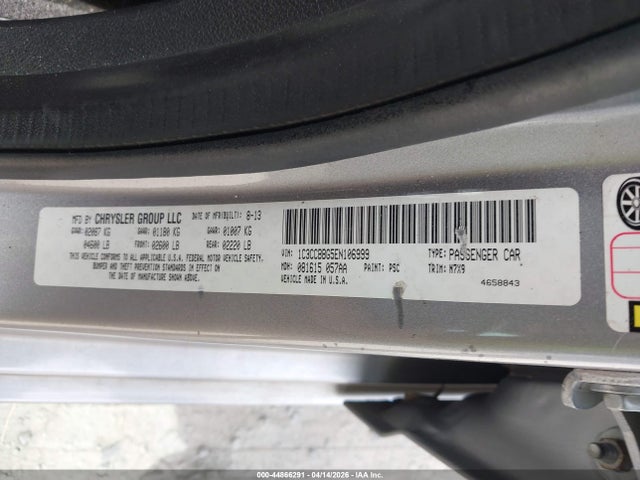 2014 Chrysler 200 Touring მანქანა იყიდება აუქციონზე, vin: 1C3CCBBG5EN106999, აუქციონის ნომერი: 44866291