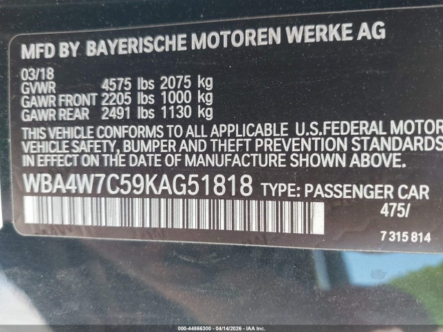 WBA4W7C59KAG51818 BMW 440I