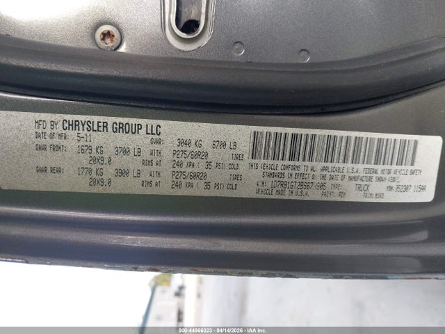 Aukcja sprzedaży 2011 Ram Ram 1500 Slt, vin: 1D7RB1GT2BS679905, numer aukcji: 44866323