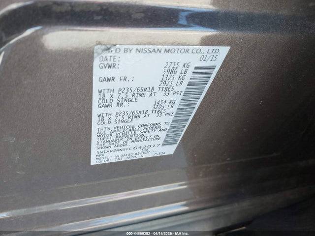 Nissan Pathfinder Sv 2015 5N1AR2MN5FC642017 Image 9