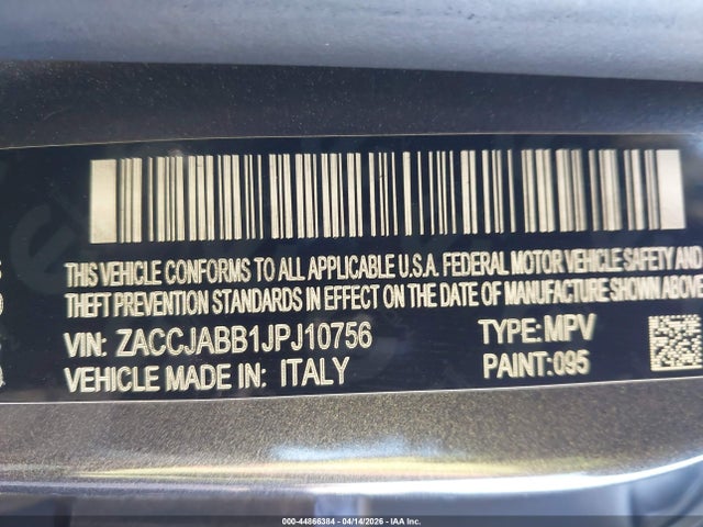 ZACCJABB1JPJ10756 Jeep Renegade Latitude Fwd