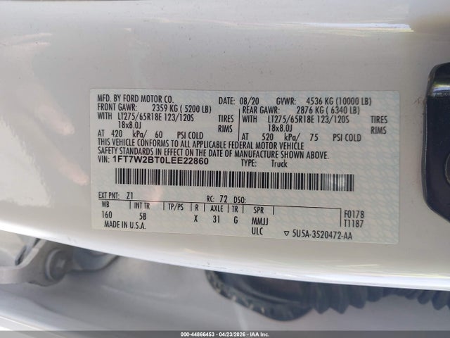 Ford F-250 Lariat 2020 1FT7W2BT0LEE22860 Image 9