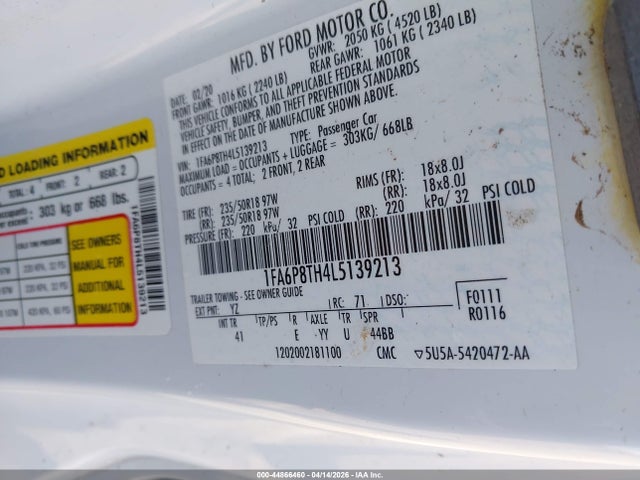 Ford Mustang Ecoboost Premium Fastback 2020 1FA6P8TH4L5139213 Image 9