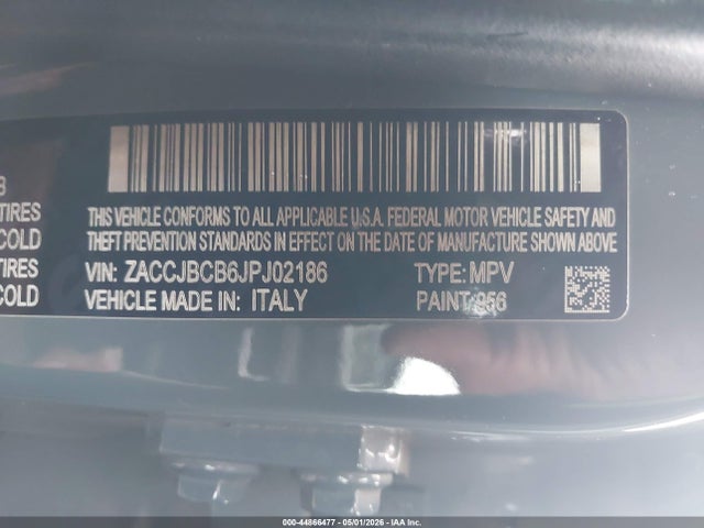 2018 Jeep Renegade Trailhawk 4x4 მანქანა იყიდება აუქციონზე, vin: ZACCJBCB6JPJ02186, აუქციონის ნომერი: 44866477