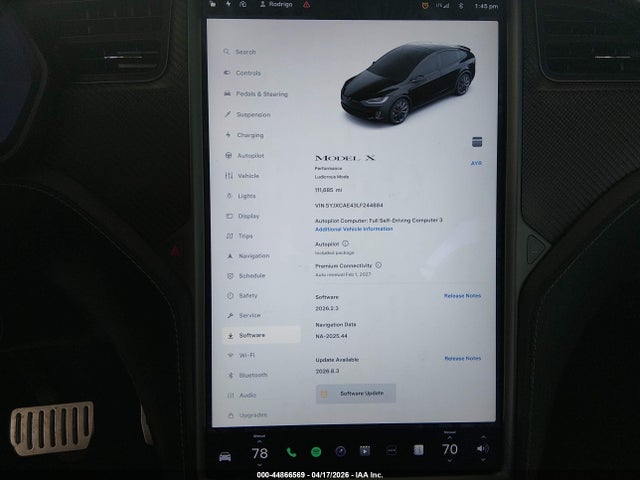 Aukcja sprzedaży 2020 Tesla Model X Performance Dual Motor All-wheel Drive, vin: 5YJXCAE43LF244884, numer aukcji: 44866569