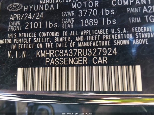 Продажа на аукционе авто 2024 Hyundai Venue Sel, vin: KMHRC8A37RU327924, номер лота: 44866570