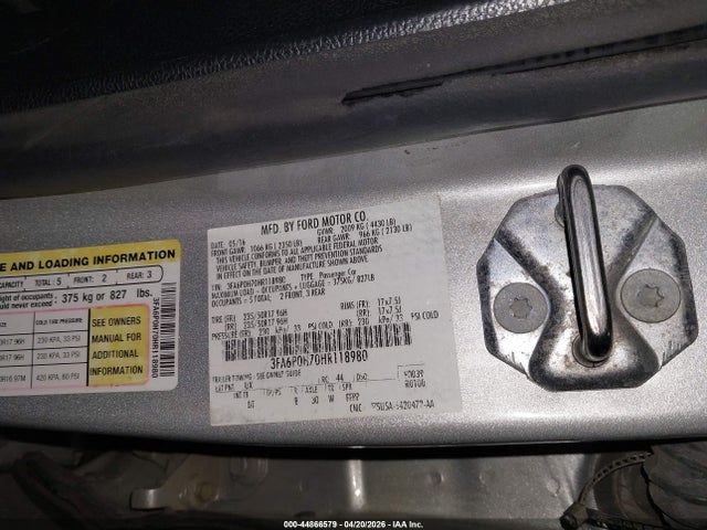 Ford FUSION SE 2017 3FA6P0H70HR118980 Image 9