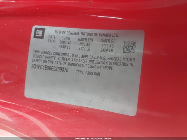 Продаж на аукціоні авто 2014 Chevrolet Camaro 2lt, vin: 2G1FC1E39E9239370, номер лоту: 44866705