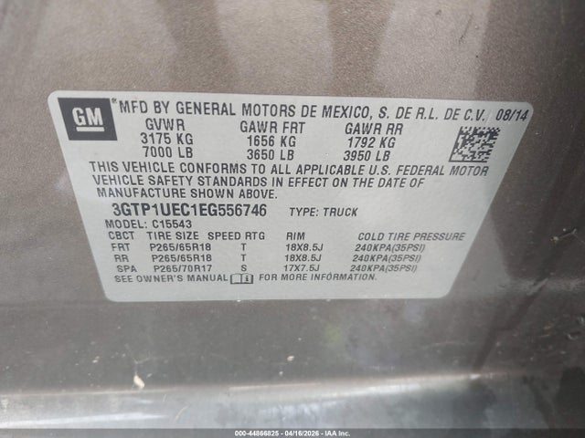 3GTP1UEC1EG556746 GMC Sierra 1500 Sle