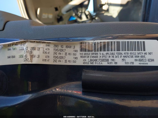 Продажа на аукционе авто 2007 Jeep Commander Sport, vin: 1J8HG48K17C685588, номер лота: 44866863