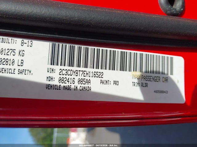 Продаж на аукціоні авто 2014 Dodge Challenger R/t Plus, vin: 2C3CDYBT7EH116522, номер лоту: 44866927