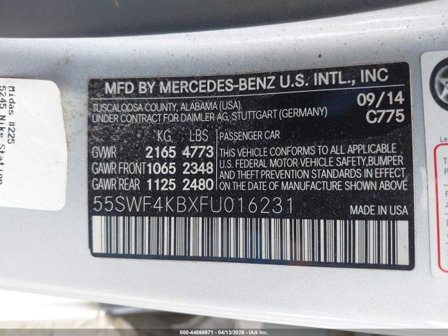 2015 MERCEDES-BENZ C 300 55SWF4KBXFU016231 Photo 8