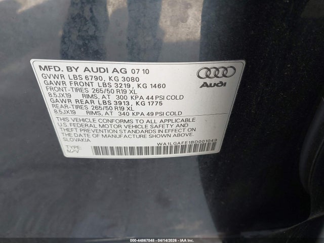 2011 AUDI Q7 WA1LGAFE1BD001049 Photo 8