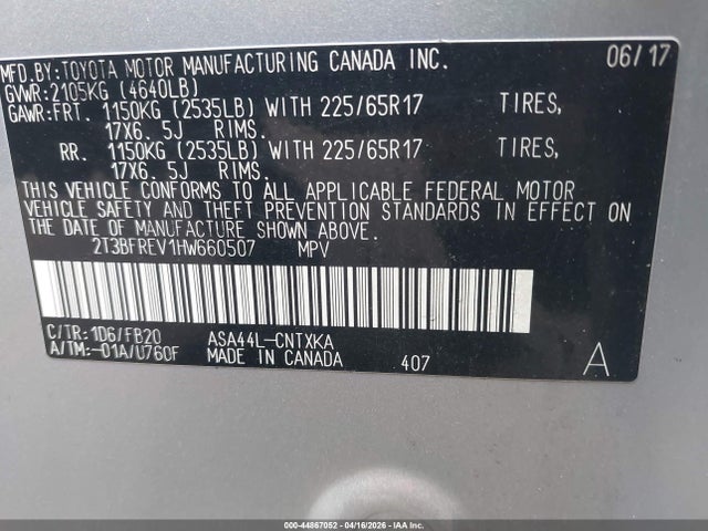 Toyota RAV4 LE 2017 2T3BFREV1HW660507 Image 9
