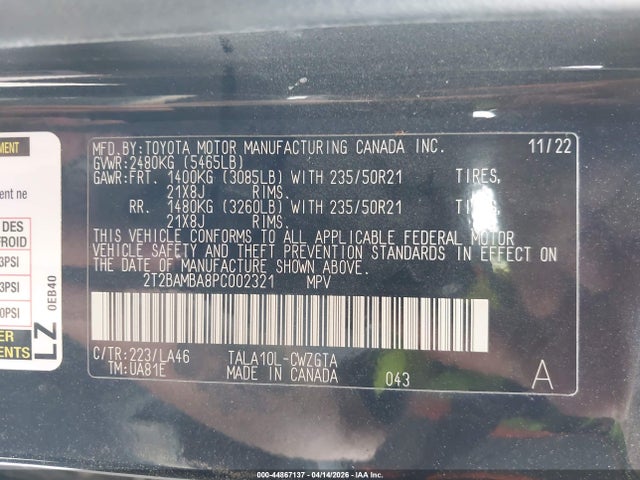 Продаж на аукціоні авто 2023 Lexus Rx 350 Luxury, vin: 2T2BAMBA8PC002321, номер лоту: 44867137