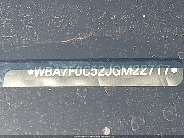 2018 Bmw 750i მანქანა იყიდება აუქციონზე, vin: WBA7F0C52JGM22717, აუქციონის ნომერი: 44867153