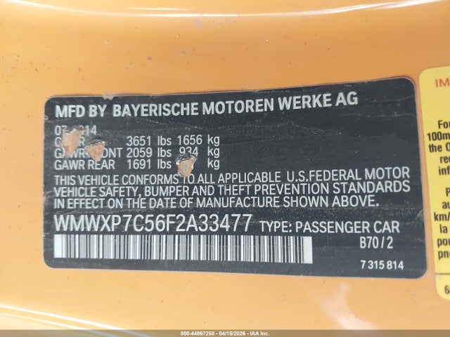 Mini Hardtop Cooper S 2015 WMWXP7C56F2A33477 Image 9