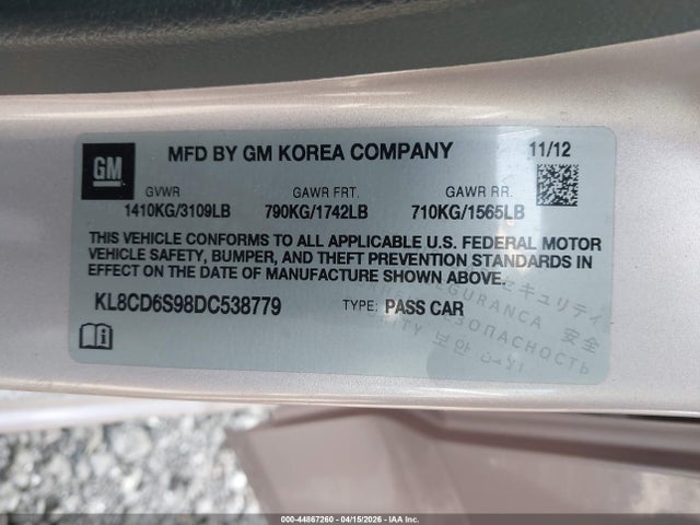 2013 CHEVROLET SPARK KL8CD6S98DC538779 Photo 8