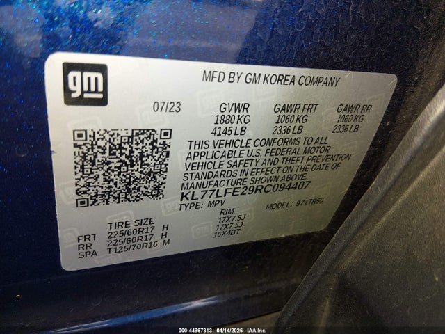 Chevrolet Trax Fwd Sp 2024 KL77LFE29RC094407 Image 9