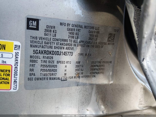 Продажа на аукционе авто 2013 Buick Enclave Premium, vin: 5GAKRDKD0DJ145773, номер лота: 44867358