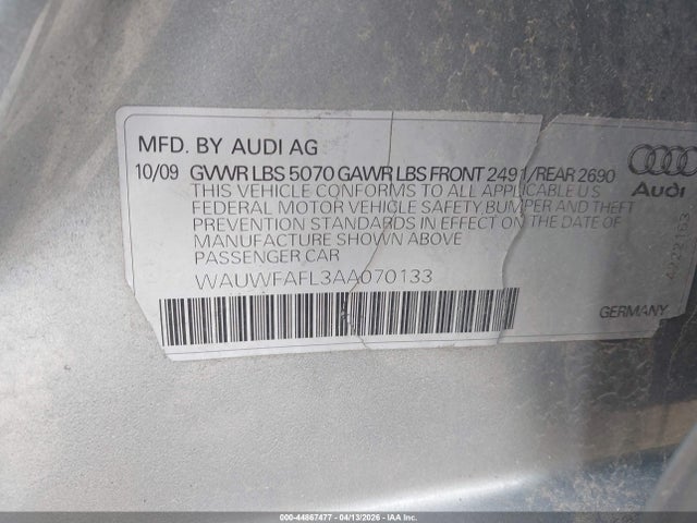 2010 AUDI A4 WAUWFAFL3AA070133 Photo 8