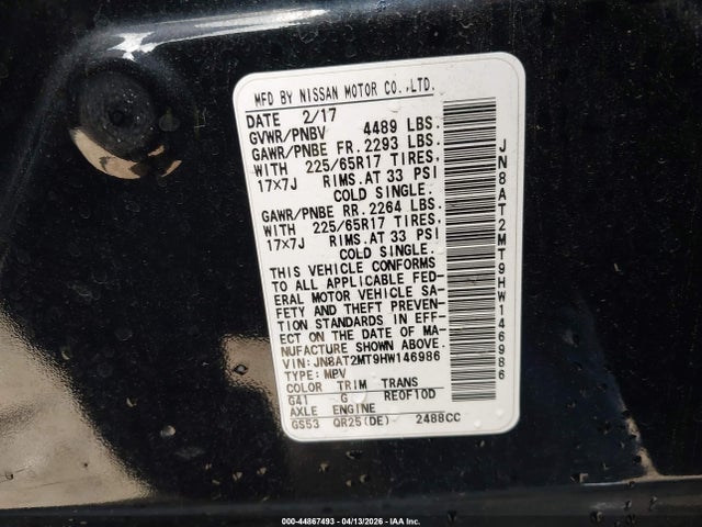 2017 NISSAN ROGUE JN8AT2MT9HW146986 Photo 8