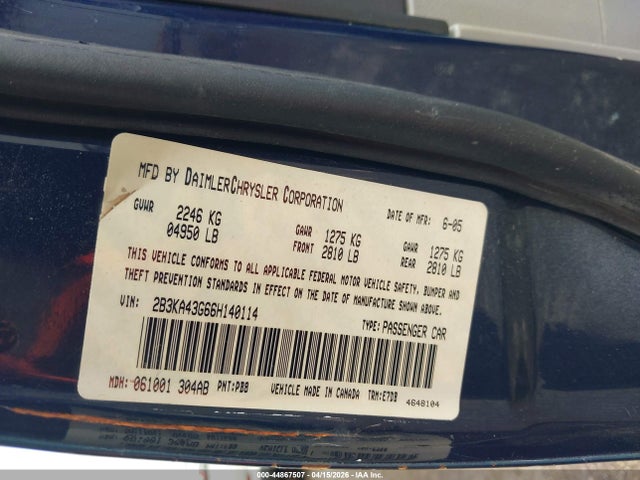 Продаж на аукціоні авто 2006 Dodge Charger, vin: 2B3KA43G66H140114, номер лоту: 44867507