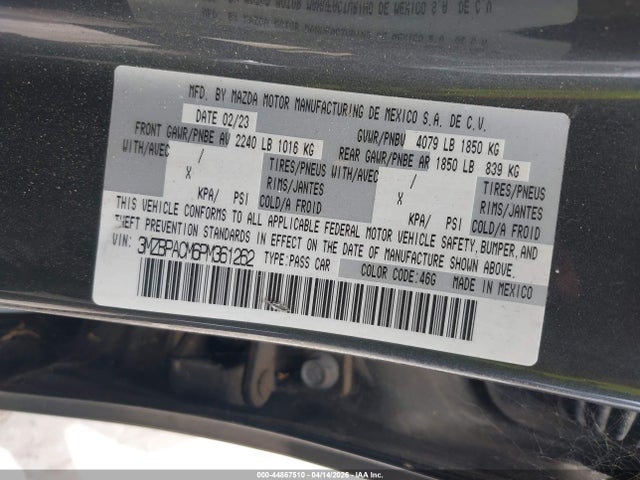 2023 MAZDA MAZDA3 3MZBPACM6PM361262 Photo 8
