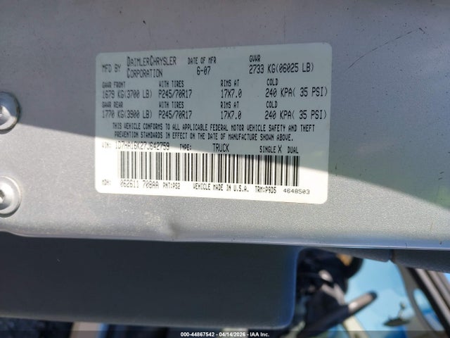 2007 DODGE RAM 1500 1D7HA16K27J642759 Photo 8