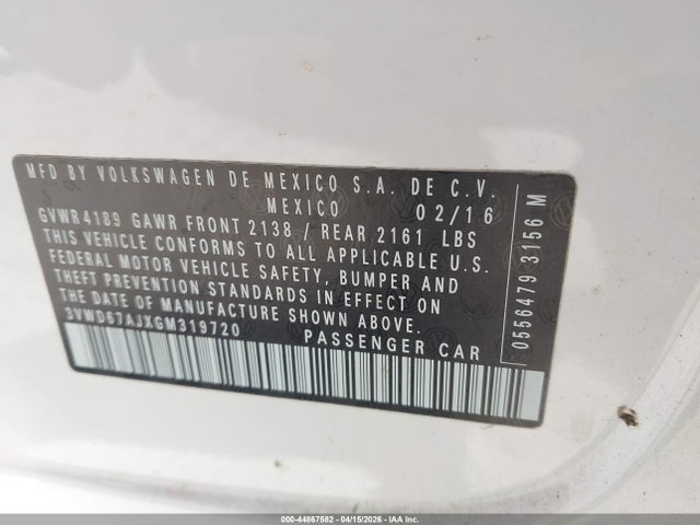 3VWD67AJXGM319720 Volkswagen Jetta 1.4t Se