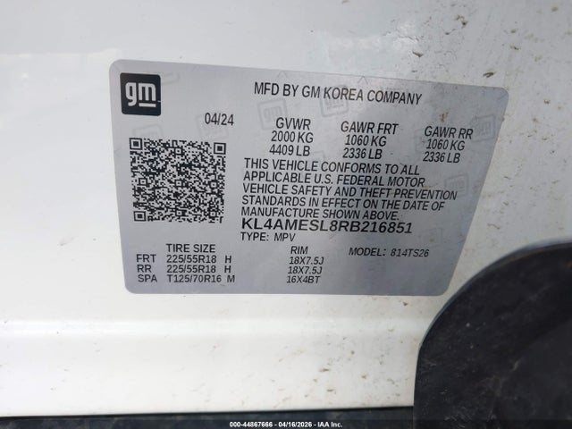 Продаж на аукціоні авто 2024 Buick Encore Gx Sport Touring Awd, vin: KL4AMESL8RB216851, номер лоту: 44867666