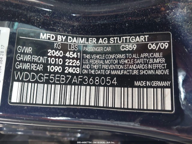 Продажа на аукционе авто 2010 Mercedes-benz C 300 Luxury/sport, vin: WDDGF5EB7AF368054, номер лота: 44867784